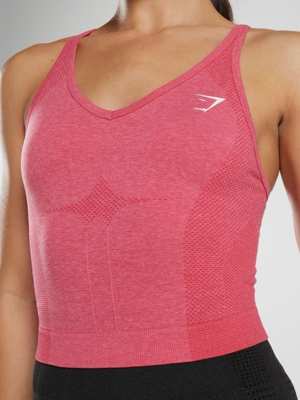 Gymshark Vital Women's Seamless Pink V-Neck Midi Tank Top